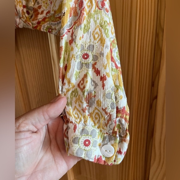 Christian Siriano LightWeight Long sleeve Faux Wrap Paisley Blouse Size M - Picture 7 of 9